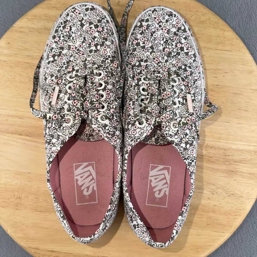 Vans Authentic Mono Floral Lace-Up Sneakers Women’s Size 9 US - Picture 6 of 8